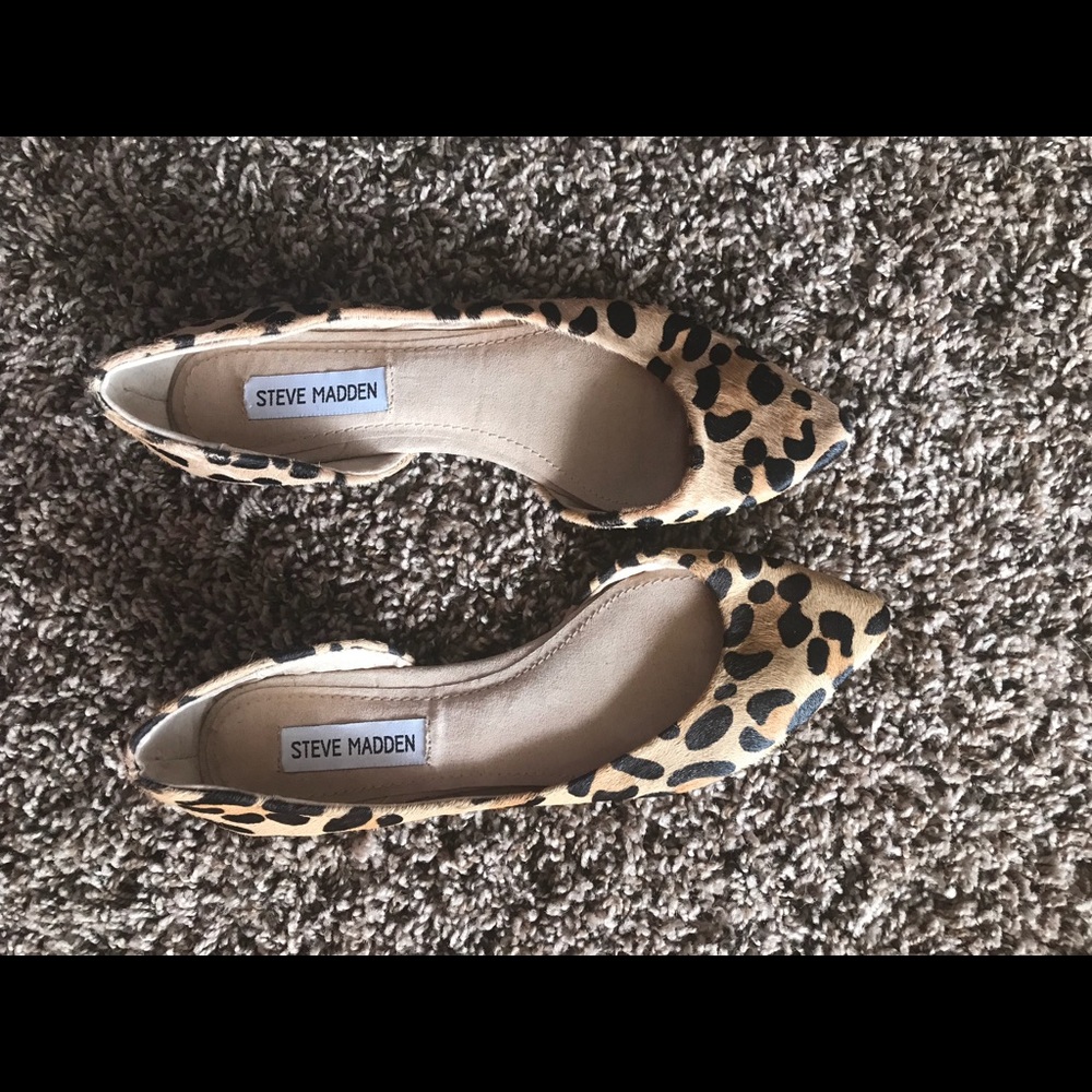 Steve madden pony fur leopard flats